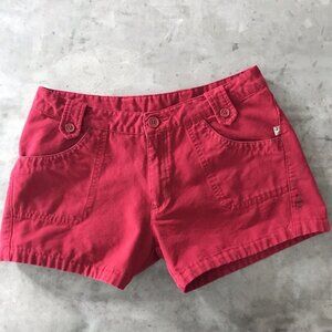 Vintage 90s Y2K O'Neill Shorts Womens 7 Red Low Rise Surfer Girl Beach Granola